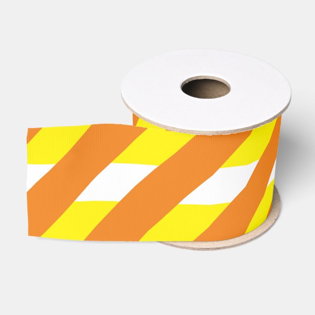 Gros-grain Ruban jaune, orange et blanc pour bonbons d'Hallow (Bobine)