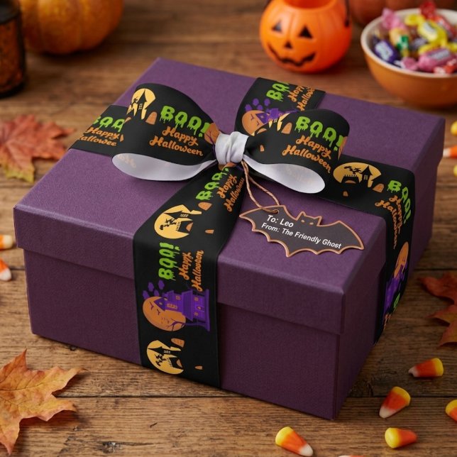 Gros-grain Ruban Joyeux Halloween Maison Hantée (Créateur téléchargé)