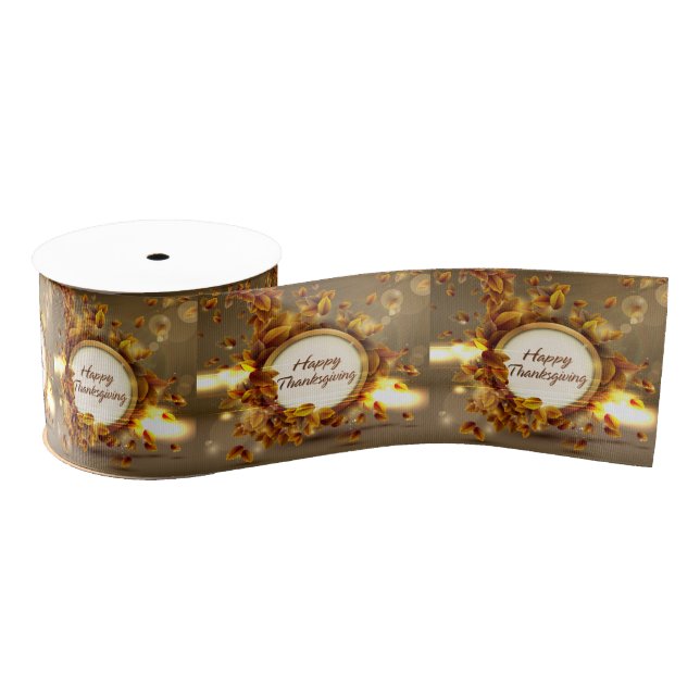 Gros-grain Ruban large bon thanksgiving 3A - 3 pouces (Bobine)