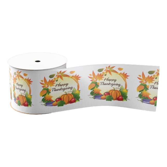 Gros-grain Ruban large bon thanksgiving 5A - 3 pouces (Bobine)
