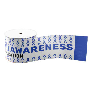 Gros-grain Ruban Motif de sensibilisation au cancer colorecta