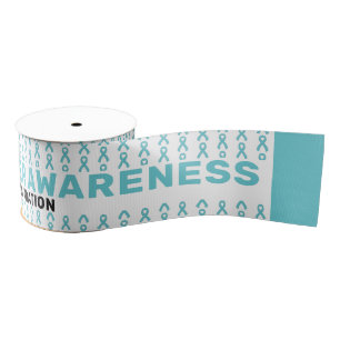 Gros-grain Ruban Motif de sensibilisation au cancer de l'ovai