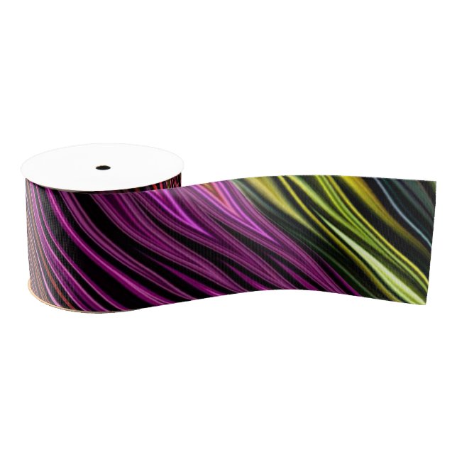 Gros-grain Ruban Neon Zig Zag Swirl (Bobine)