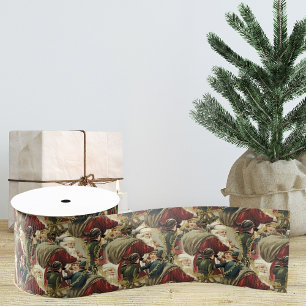 Gros-grain Ruban Noël vintage du Père Noël   Ruban cadeau