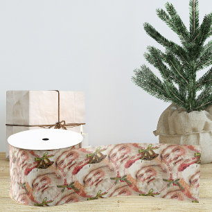 Gros-grain Ruban Noël vintage du Père Noël   Ruban cadeau