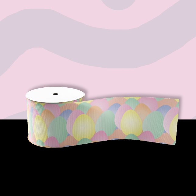 Gros-grain Ruban Pastel OEufs de Pâques (Pretty pastel Easter egg pattern ribbon .)