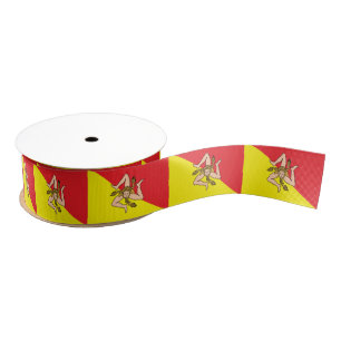 Gros-grain Ruban patriotique avec drapeau de la Sicile