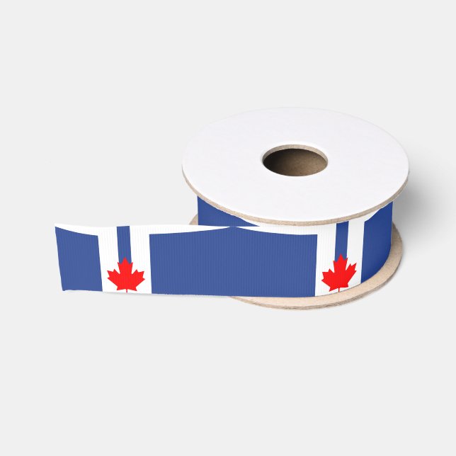 Gros-grain Ruban patriotique avec drapeau de Toronto, Canada (Bobine)