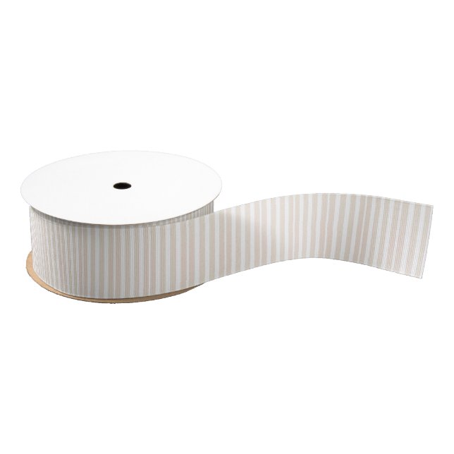 Gros-grain Ruban Rose crème et ruban blanc peint (Bobine)