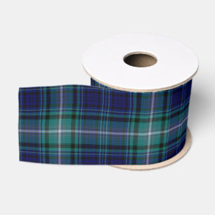 Gros-grain Ruban - Tartan Bleu & Vert