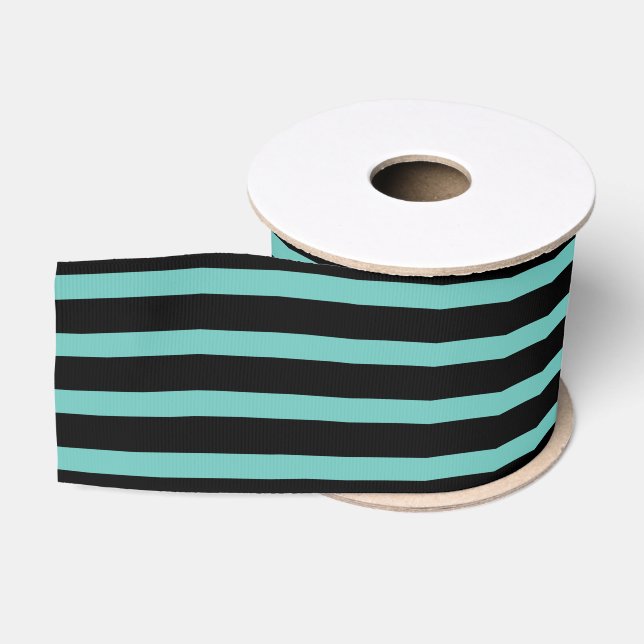 Gros-grain Ruban Turquoise d'Halloween et ruban rayé noir (Bobine)