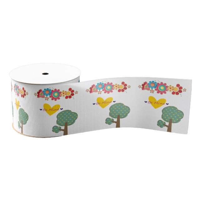 Gros-grain Saint-Valentin Soyez mine Ruban Floral (Bobine)