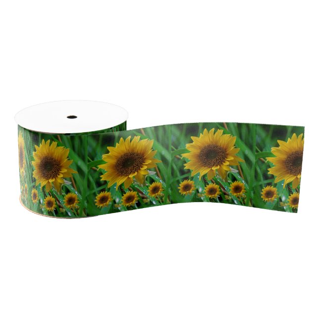 Gros-grain tournesols en ruban décoratif (Bobine)