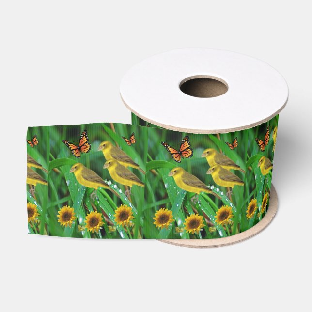 Gros-grain tournesols en ruban décoratif (Bobine)