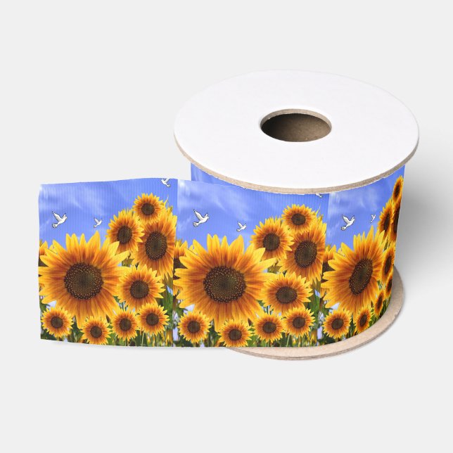 Gros-grain tournesols ruban décoratif (Bobine)