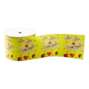 Gros-grain véntines de ruban décoratif amour