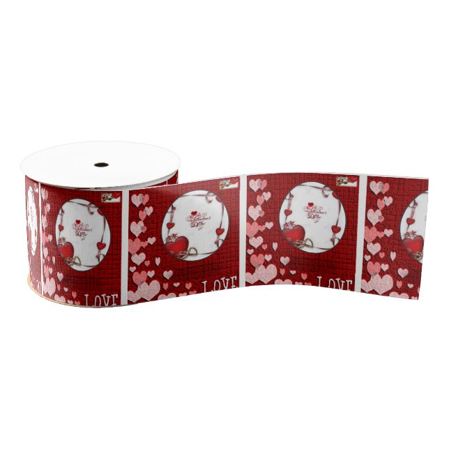 Gros-grain véntines de ruban décoratif amour (Bobine)