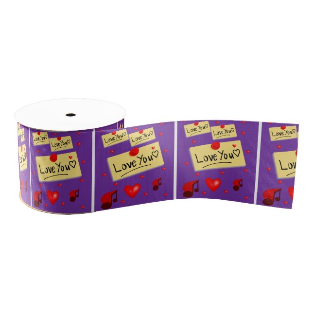 Gros-grain véntines de ruban décoratif amour (Bobine)