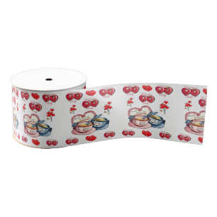 Gros-grain véntines de ruban décoratif amour