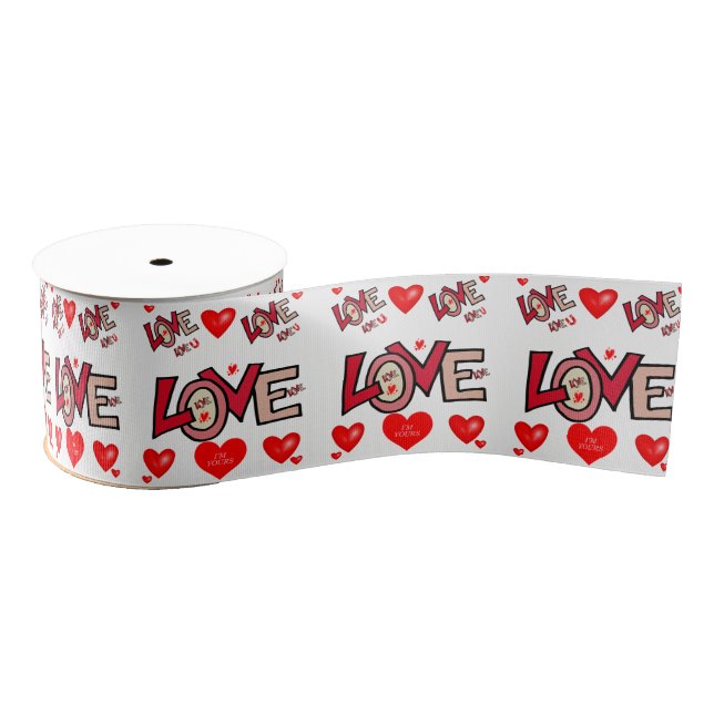 Gros-grain véntines de ruban décoratif amour (Bobine)