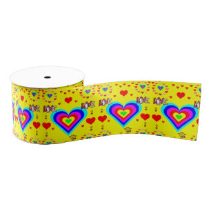 Gros-grain véntines de ruban décoratif amour