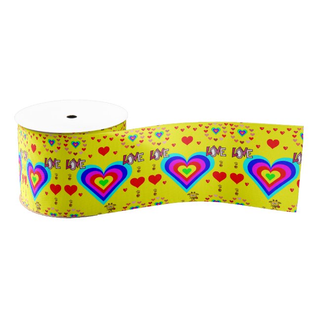 Gros-grain véntines de ruban décoratif amour (Bobine)