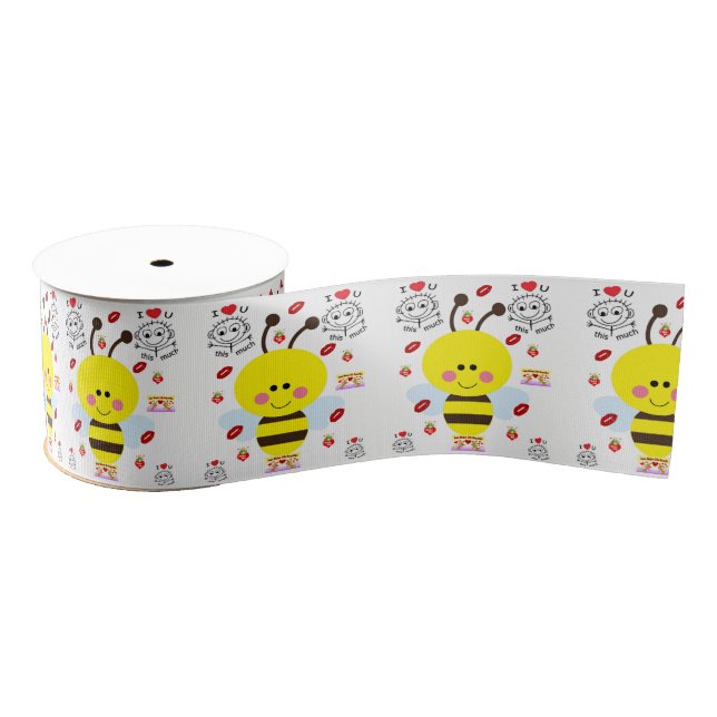 Gros-grain véntines de ruban décoratif amour (Bobine)