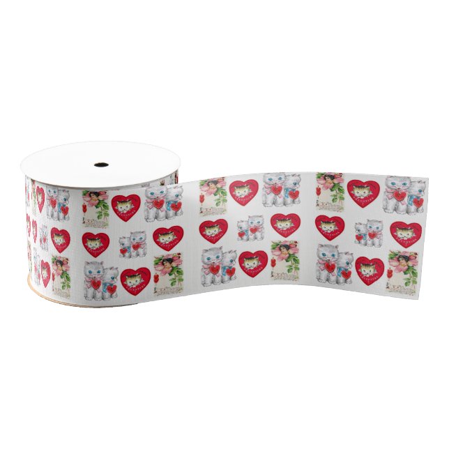 Gros-grain véntines de ruban décoratif amour (Bobine)