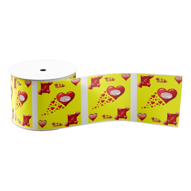 Gros-grain véntines de ruban décoratif amour (Bobine)