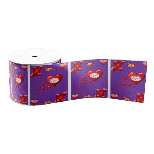Gros-grain véntines de ruban décoratif amour (Bobine)