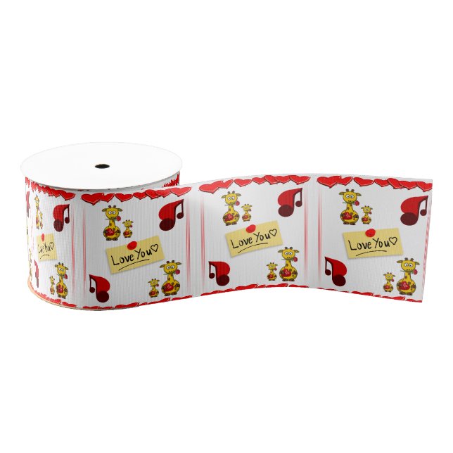 Gros-grain véntines de ruban décoratif amour (Bobine)