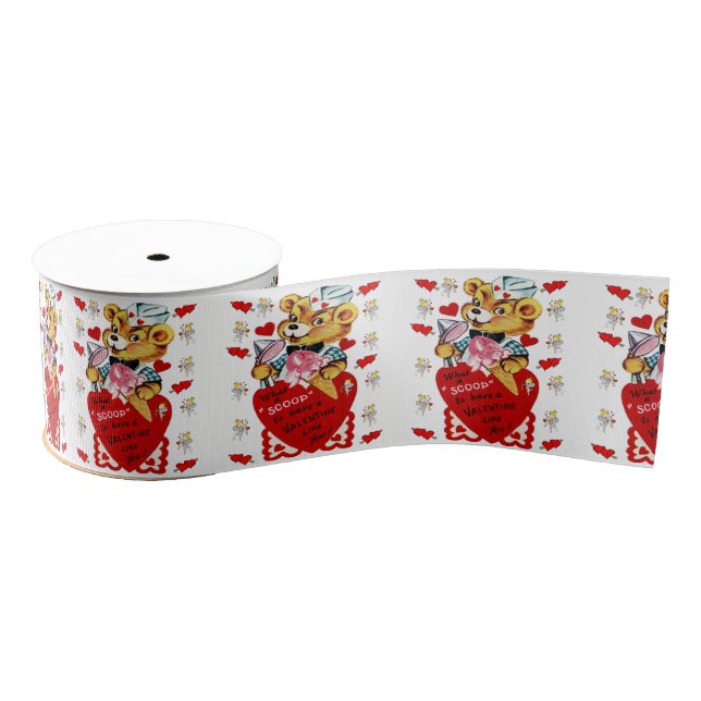 Gros-grain véntines de ruban décoratif amour (Bobine)
