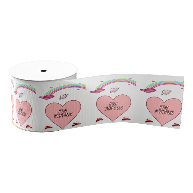 Gros-grain véntines de ruban décoratif amour (Bobine)