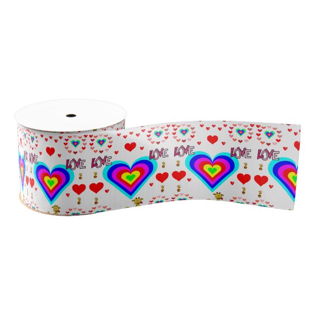 Gros-grain véntines de ruban décoratif amour (Bobine)