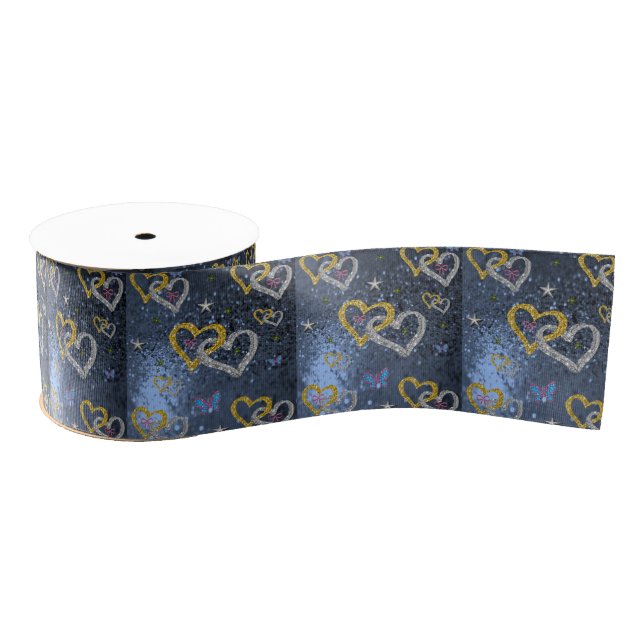 Gros-grain véntines de ruban décoratif amour (Bobine)