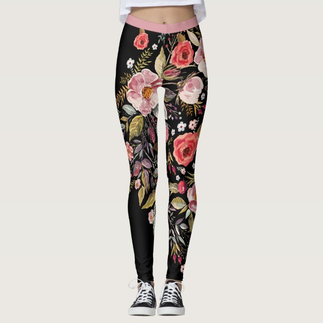 Gros Leggings floraux multicolores gras (Devant)