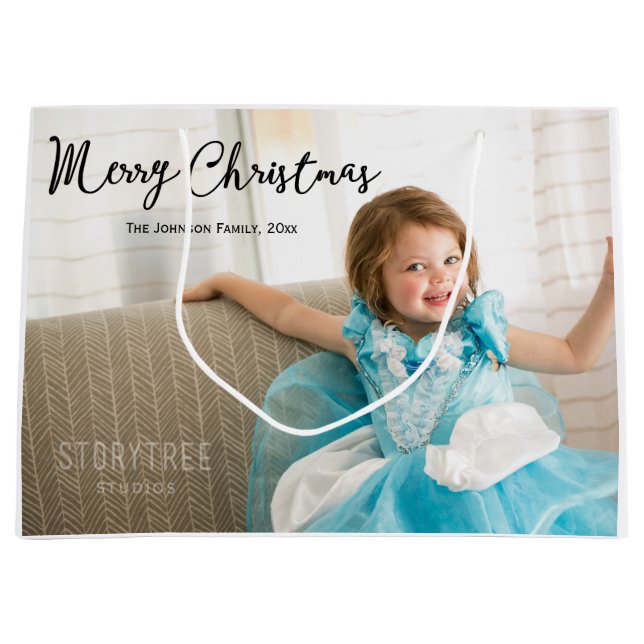 Gros mignon photo Noël salutations Cadeaux Sacs ca (Devant)