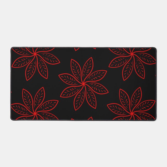 Gros motif floral rouge sur noir (Recto)