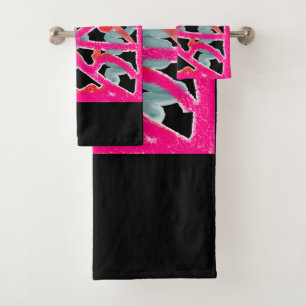 Gros motifs rose noir fabuleux douche design