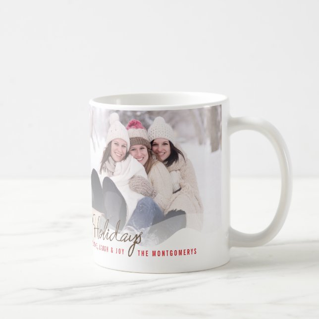 Gros Noël De Neige Arbres De Fête Photo Mug (Droite)