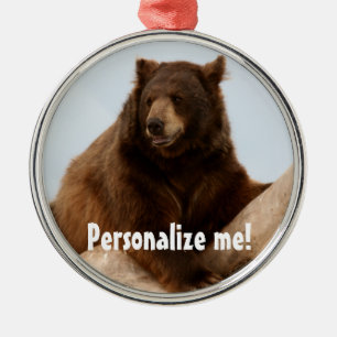 Gros ornement en métal de l'ours Brown