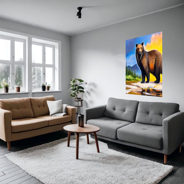 Gros ours dans la forêt | AI Art Poster (Créateur téléchargé)