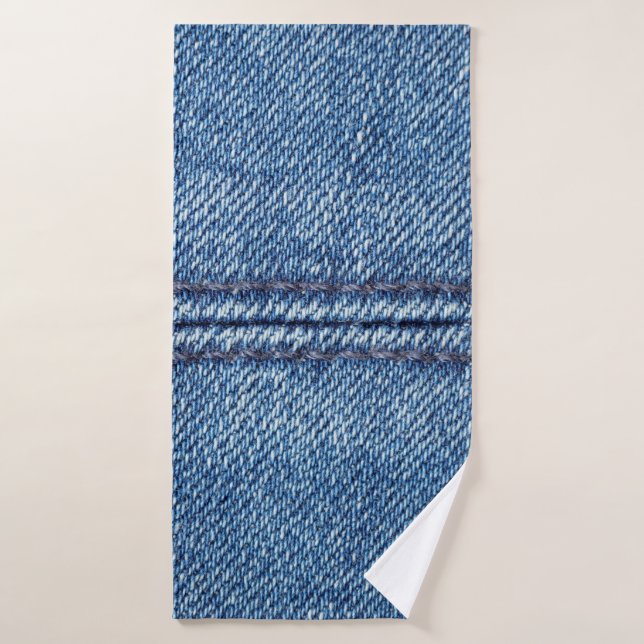 Gros plan arrière - plan denim bleu (macro) (Serviette de bain)