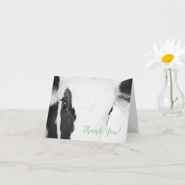 Gros plan Baby shower de la vache Carte de remerci (Petite plante)