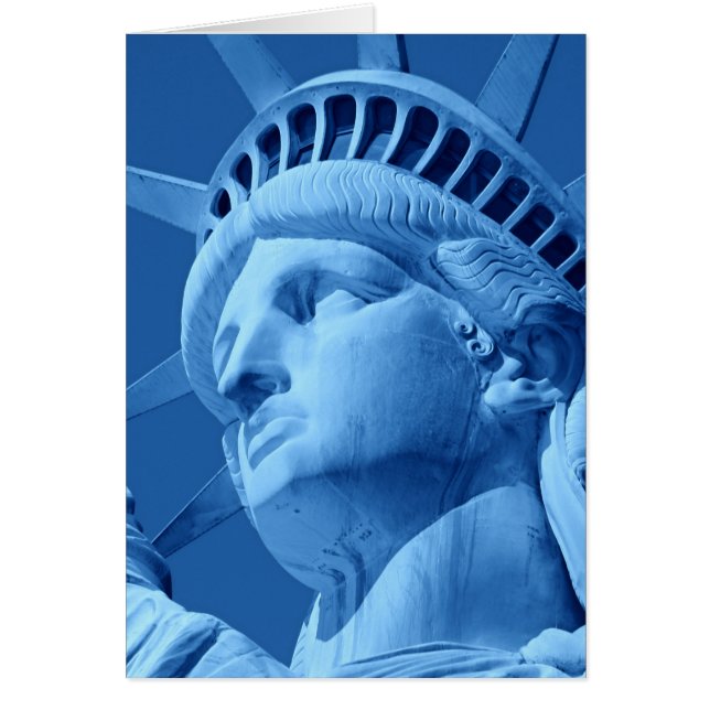 Gros plan Blue Pop Art Statue of Liberty Card (Devant)