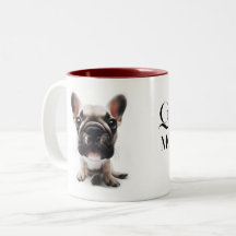 Gros plan de la Mug de bulldog avec ton nom