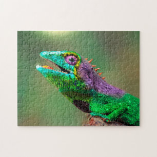 Gros plan de la tête de Chameleon, Jigsaw Puzzle