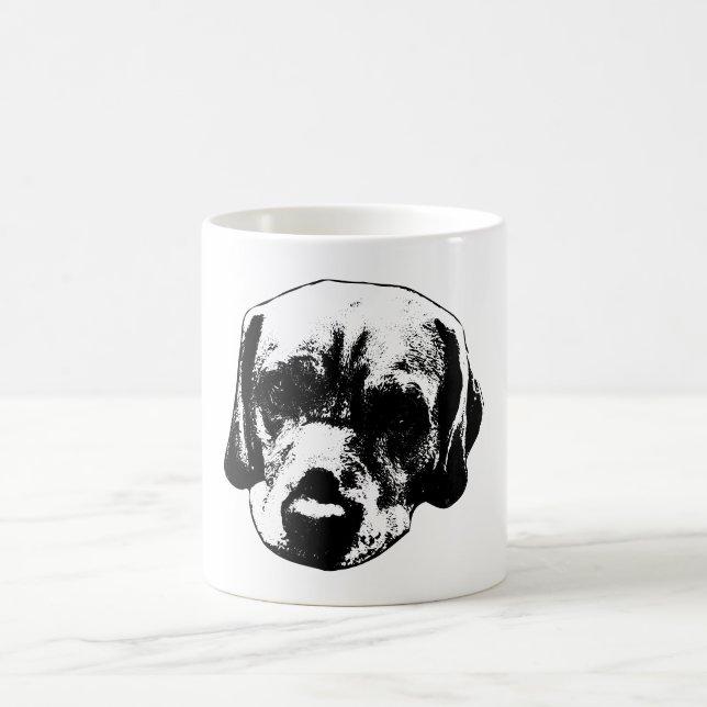 Gros plan Labrador Black & White Art Mug (Centre)