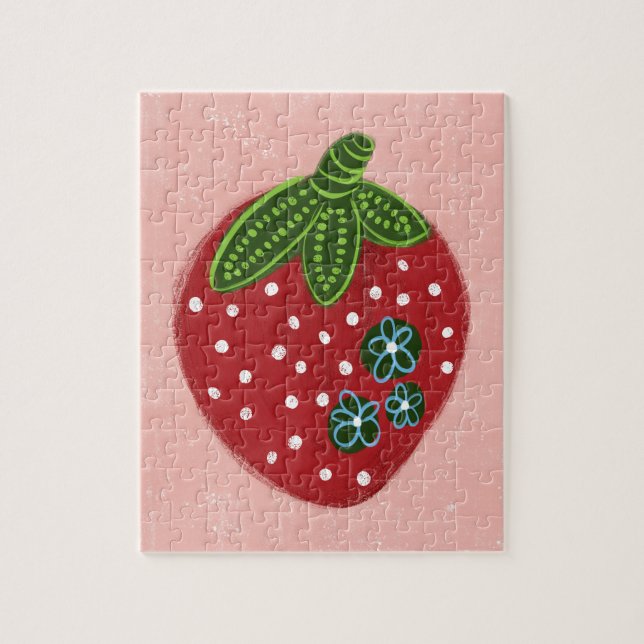 Gros Puzzle de fraise rouge (Vertical)