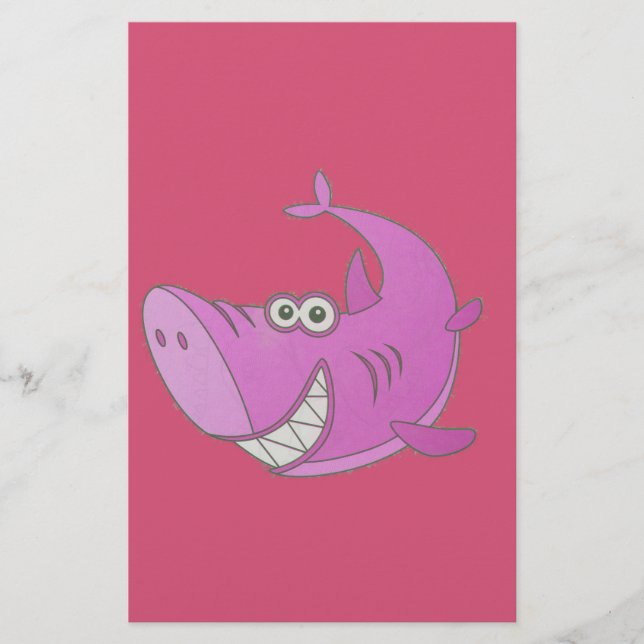 Gros requin cartonné rose (Devant)